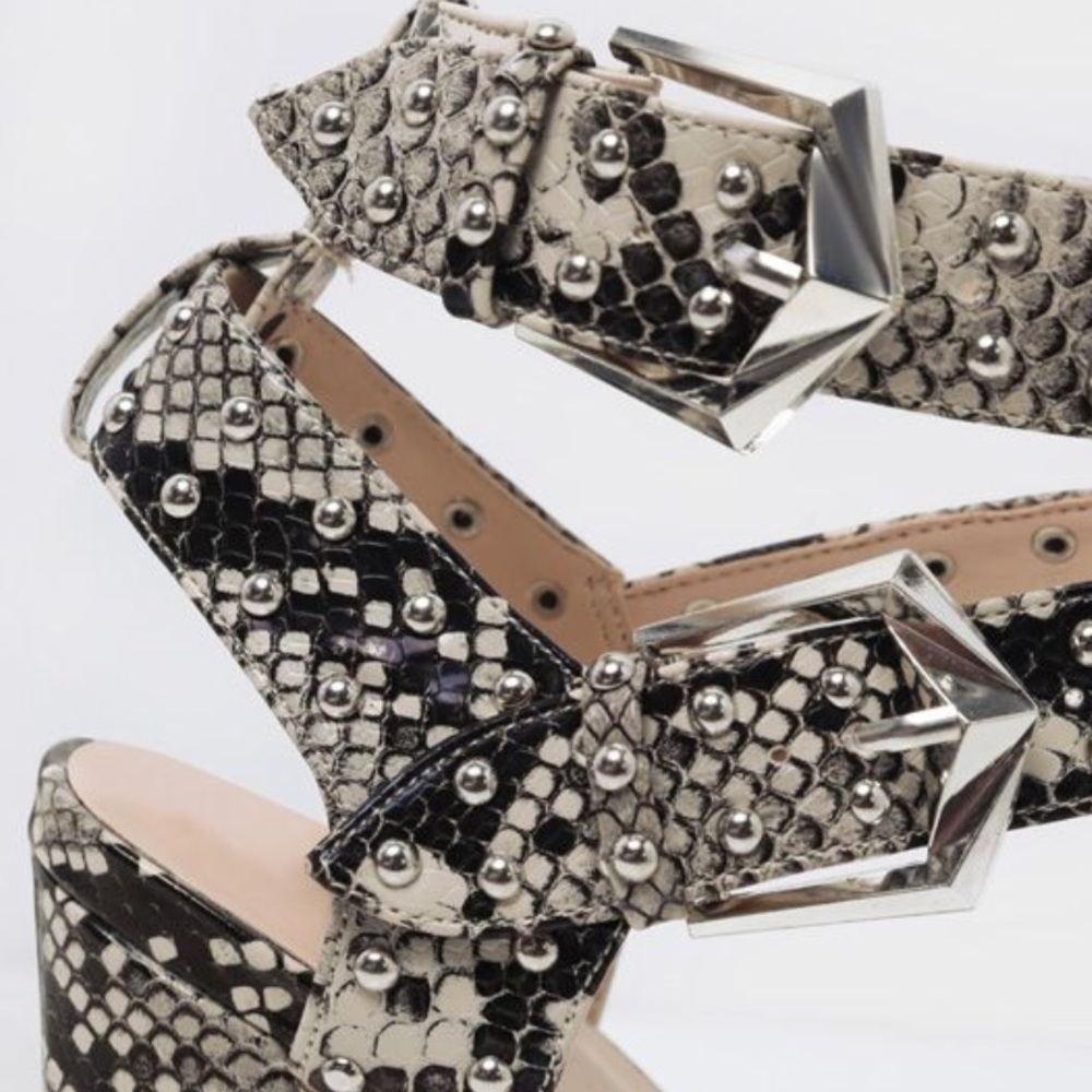 Snakeskin Chunky Heels - image 3